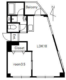 アークレジデンス南田中(ワンルーム/5階)の間取り写真