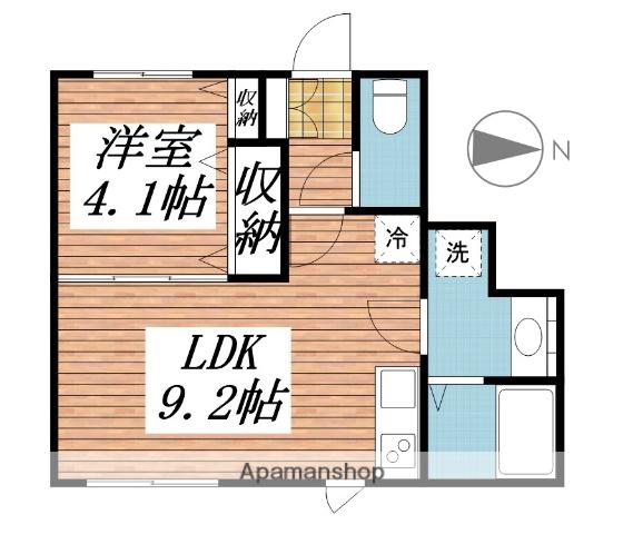 I-WOOD下保谷(1LDK/1階)の間取り写真