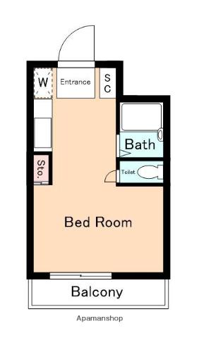 ALBA新座(1K/1階)の間取り写真