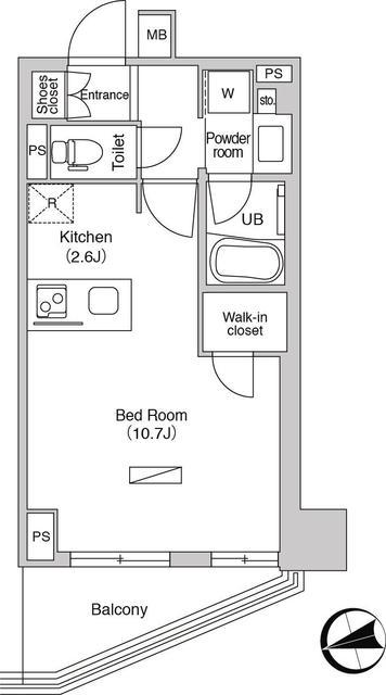 エミリブ石神井公園(ワンルーム/10階)の間取り写真