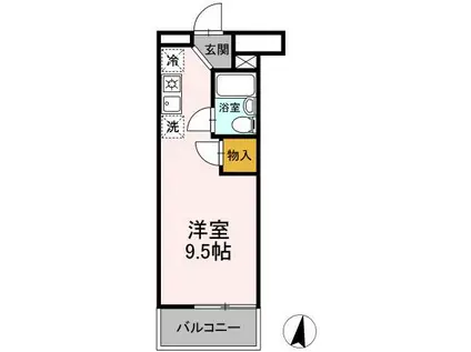 ヴィラ武蔵野(ワンルーム/2階)の間取り写真