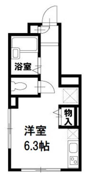 ラーク・アサヒナ(ワンルーム/1階)の間取り写真