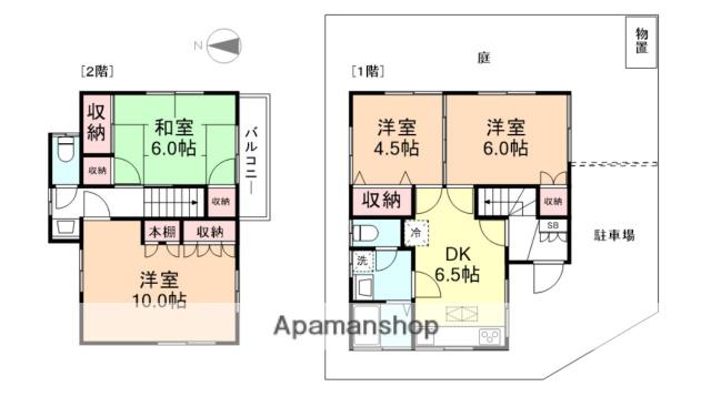 西武池袋・豊島線 ひばりケ丘駅(東京) 徒歩9分 2階建 築62年(4DK)の間取り写真