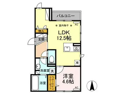 リュミエール(1LDK/3階)の間取り写真