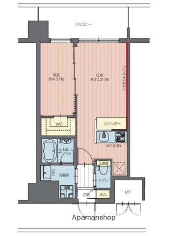 プレジオ練馬富士見台(1LDK/2階)の間取り写真