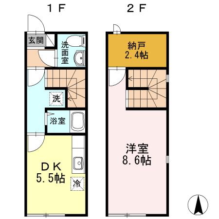 フレックス・ヴィラ(1DK)の間取り写真