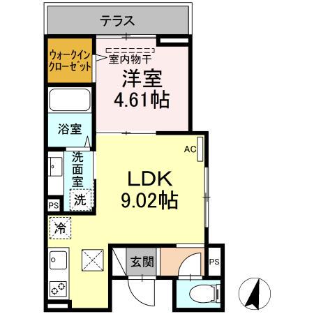 ラリュール豊玉上(1LDK/1階)の間取り写真