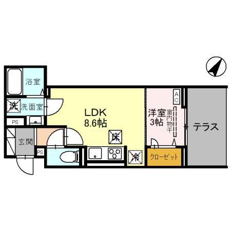 D-SERENO弥生(1LDK/1階)の間取り写真