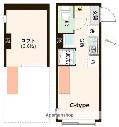 ハーモニーテラス貫井Ⅱ(ワンルーム/1階)の間取り写真