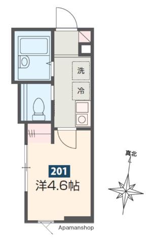 カーサ・メロディア(1K/2階)の間取り写真