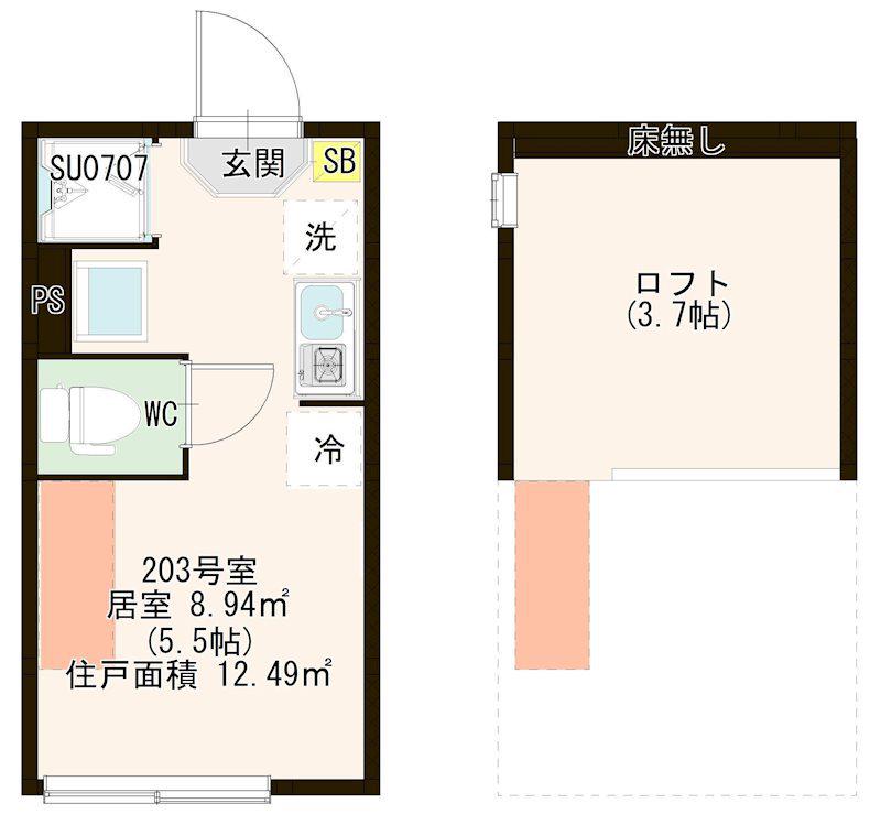 CORE STYLE板橋(ワンルーム/2階)の間取り写真