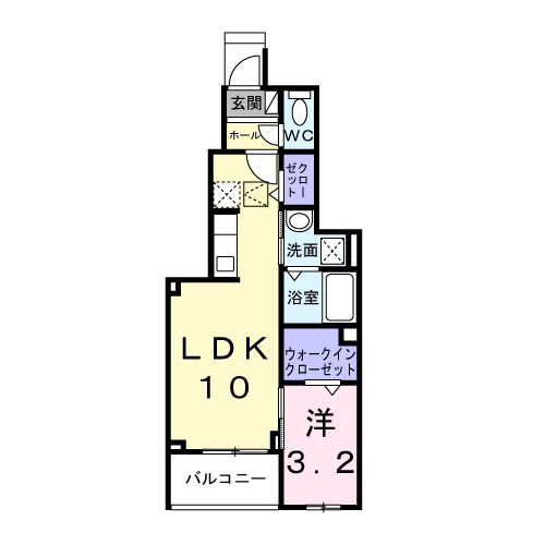 オリオン(1LDK/1階)の間取り写真