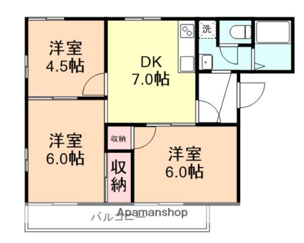 小島コーポA(3DK/2階)の間取り写真