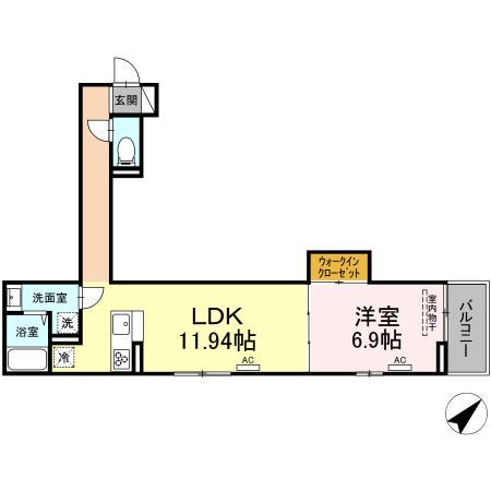 D-STYLE氷川台(1LDK/2階)の間取り写真