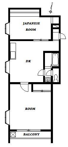 クレイルヴィラⅠ(2DK/2階)の間取り写真