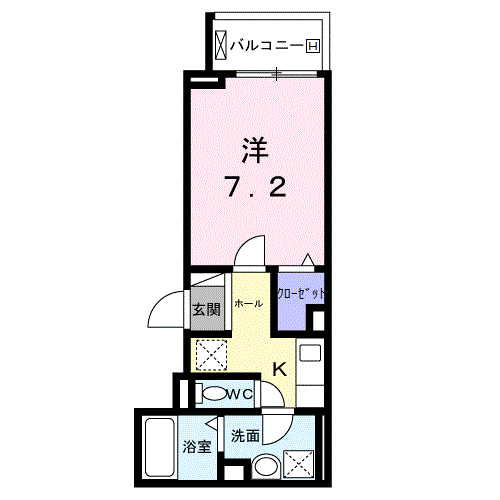 エルグ2(1K/3階)の間取り写真