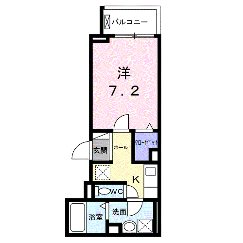エルグ2(1K/1階)の間取り写真