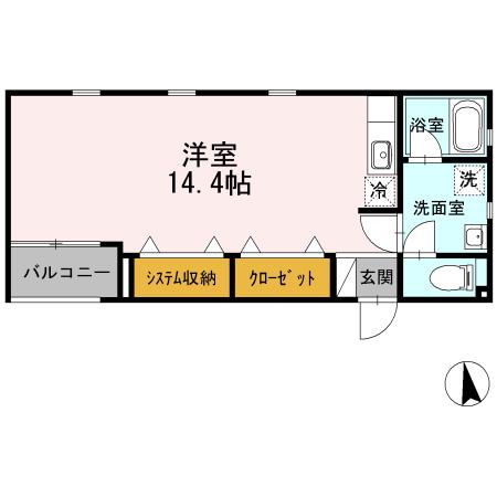 ROCA(ワンルーム/1階)の間取り写真