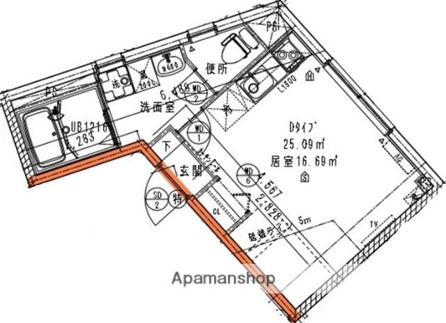 シュロス石神井公園(ワンルーム/3階)の間取り写真