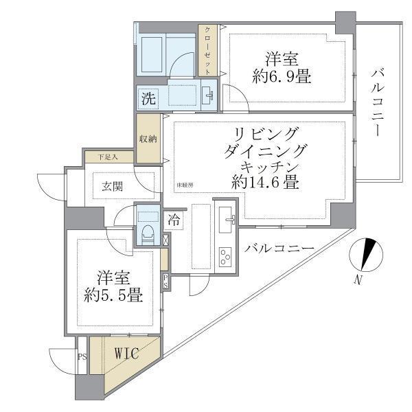 COMFYひばりが丘北(2LDK/3階)の間取り写真