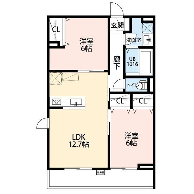 LA LIBELLULE 二本榎(2LDK/1階)の間取り写真