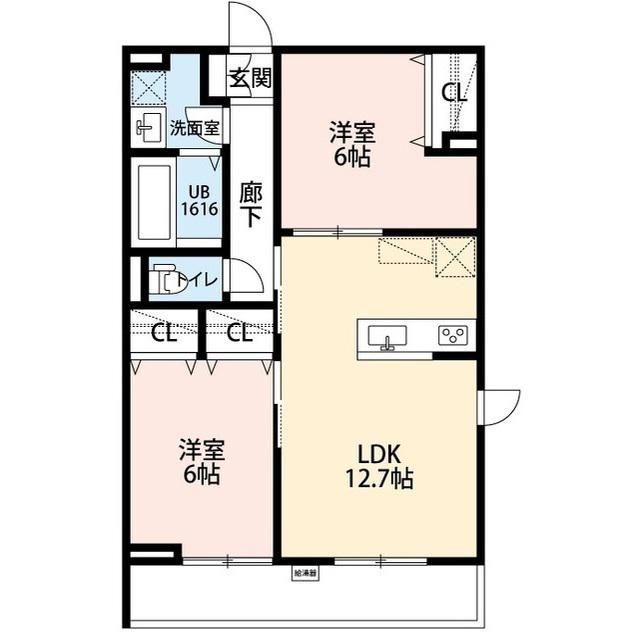 LA LIBELLULE 二本榎(2LDK/1階)の間取り写真