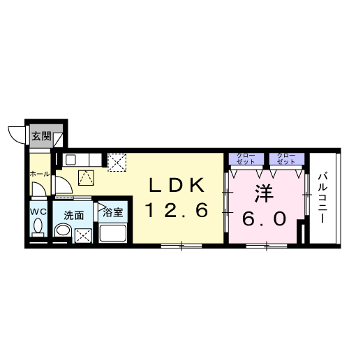 クレストネリマ(1LDK/1階)の間取り写真