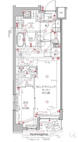 クレイシアIDZ練馬富士見台(1LDK/6階)の間取り写真