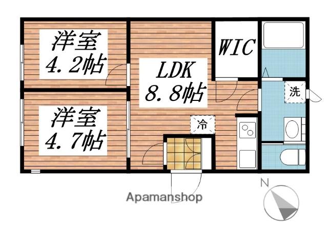 エクウス中村橋(2LDK/3階)の間取り写真
