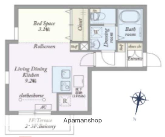 パークサイドレジデンス大泉学園町(ワンルーム/3階)の間取り写真