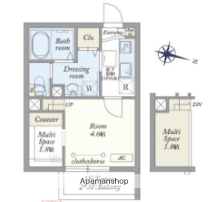 パークサイドレジデンス大泉学園町(1K/3階)の間取り写真