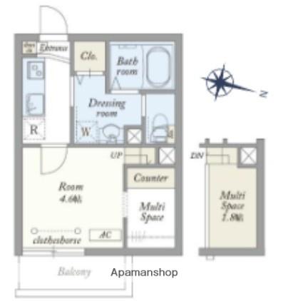パークサイドレジデンス大泉学園町(1K/3階)の間取り写真