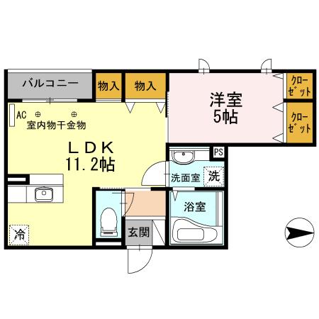 クレールB(1LDK/3階)の間取り写真