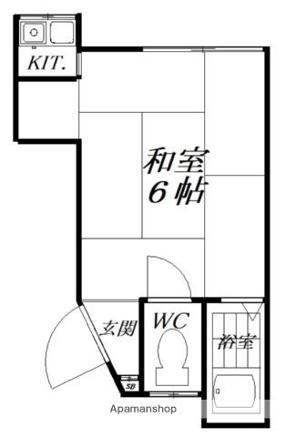 ハイム田崎(1K/2階)の間取り写真