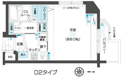 フェニックス武蔵関参番館 7階階 間取り