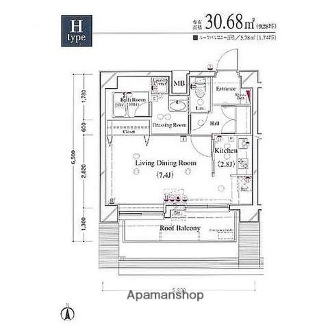 シンシア後楽園(ワンルーム/8階)の間取り写真