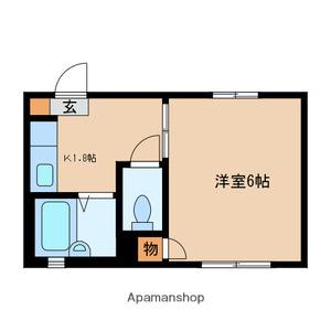 TRUE SEVEN(1K/2階)の間取り写真