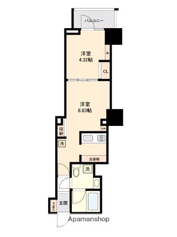 パティオ神田(1LDK/9階)の間取り写真