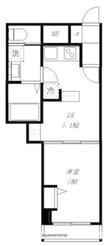 トーカンマンション日暮里(1DK/4階)の間取り写真