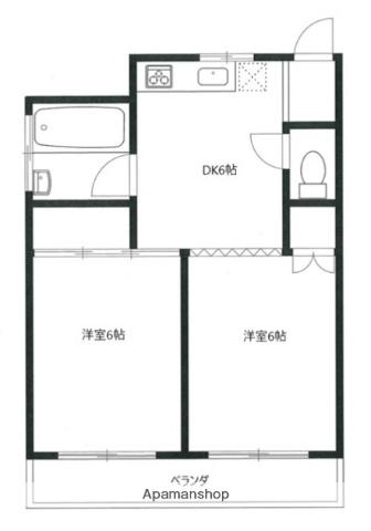 秀山コーポ目白台(2DK/2階)の間取り写真