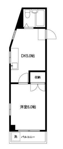 ローレルハイツ(1DK/2階)の間取り写真