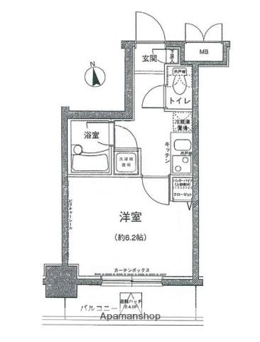 パレステュディオ文京南(1K/2階)の間取り写真