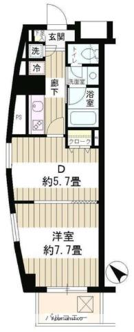 エステージ六義園(1DK/3階)の間取り写真