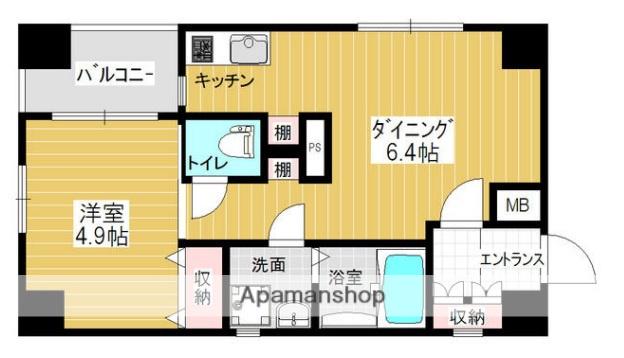 チェスターハウス猿楽町(1DK/3階)の間取り写真