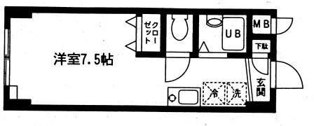 コート富士館(ワンルーム/1階)の間取り写真
