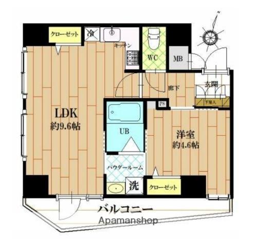 ステージグランデ文京小石川(1LDK/7階)の間取り写真