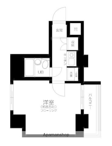 ヴェラハイツ蔵前(1K/2階)の間取り写真