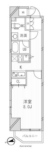 浅草橋レジデンス(1K/8階)の間取り写真