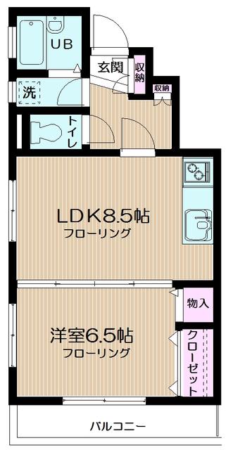 プランドール(1DK/1階)の間取り写真