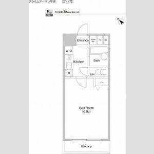 プライムアーバン平井(1K/2階)の間取り写真